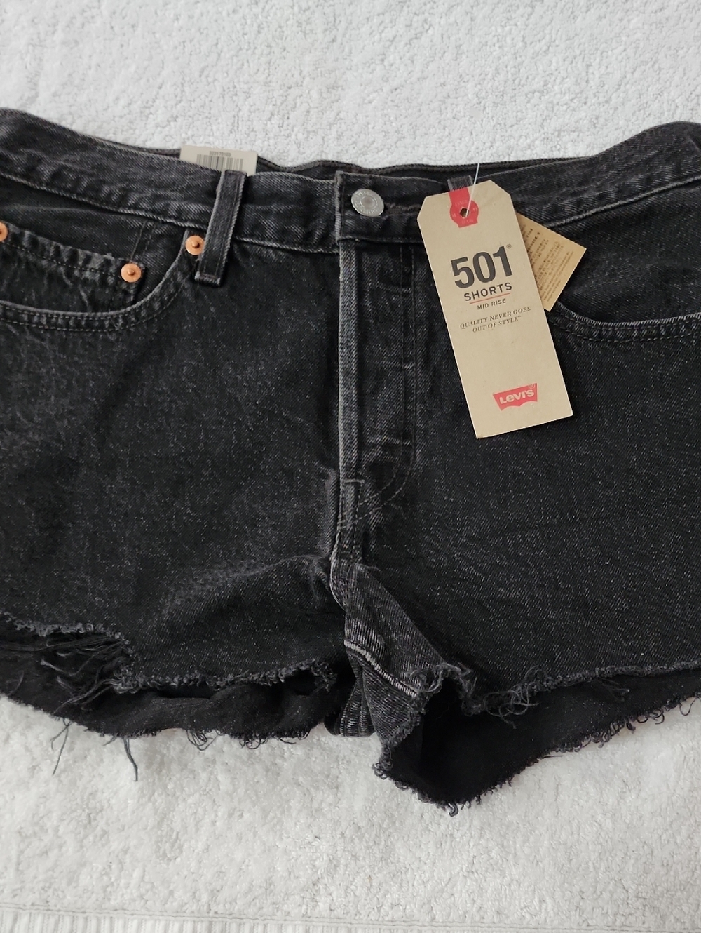 Levi's Women's 501 Buttonfly Cutoff Black Denim Shorts Size 27 New